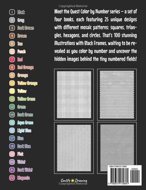 100 Quest Color by Number Adult Coloring Book